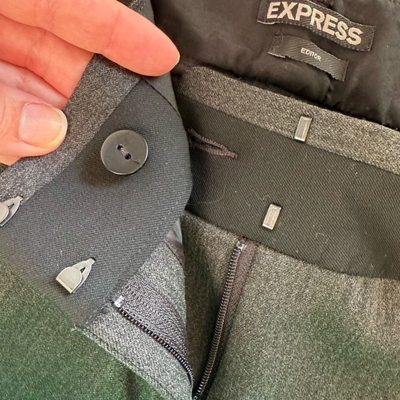 NWT Express Editor Barely Boot Charcoal Gray & Black Pants Size 10 - Picture 8 of 8